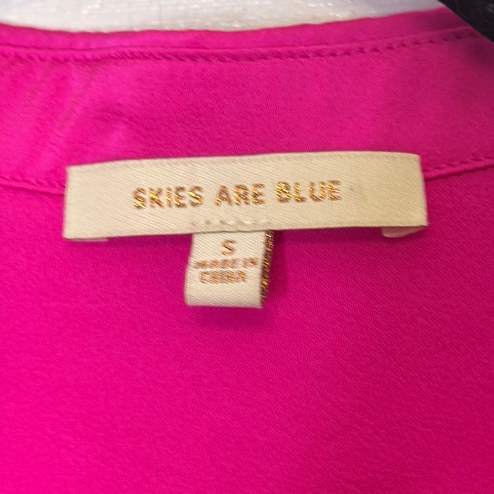 Skies Are Blue Pink Long Sleeve Button Down Shirt - Picture 2 of 6